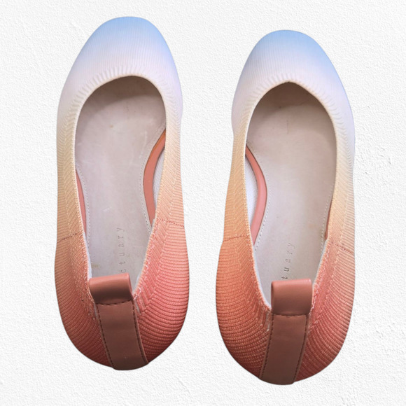 Sanctuary Gradient Knit Ballet Flats Pink Peach Ombre Slip-On Shoes Size 8.5 - Picture 2 of 16